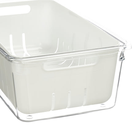 Fridge Organizer with Removable Drainage Basket