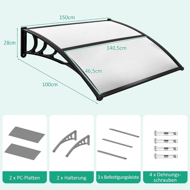 Copertina usii fata 150x100 cm, aluminiu si policarbonat