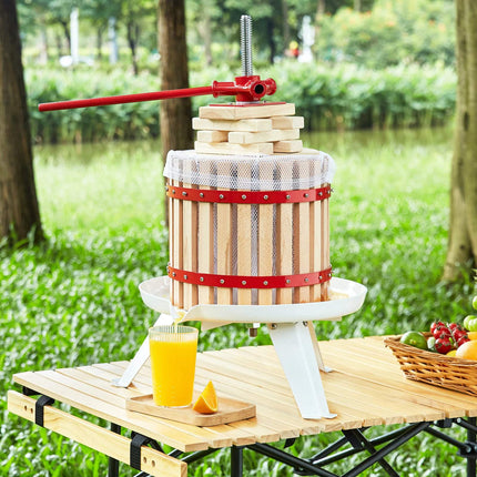 Fruit Wine Press 1.6 Gal, Manual Solid Wood Basket