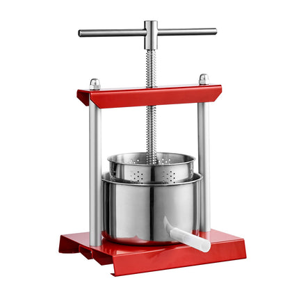 Fruit Wine Press 3L, Stainless Steel, Manual T-Handle