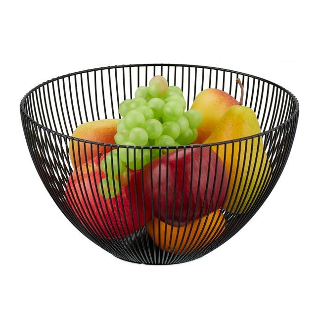 Fruit bowl in black metal