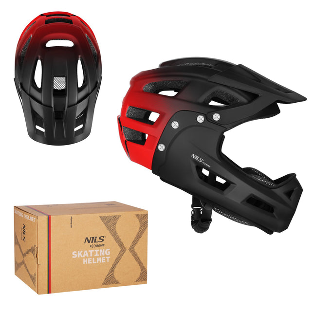 Cască integrală pentru bicicletă, mărimea L 58–61 cm, protecție detașabilă pentru bărbie