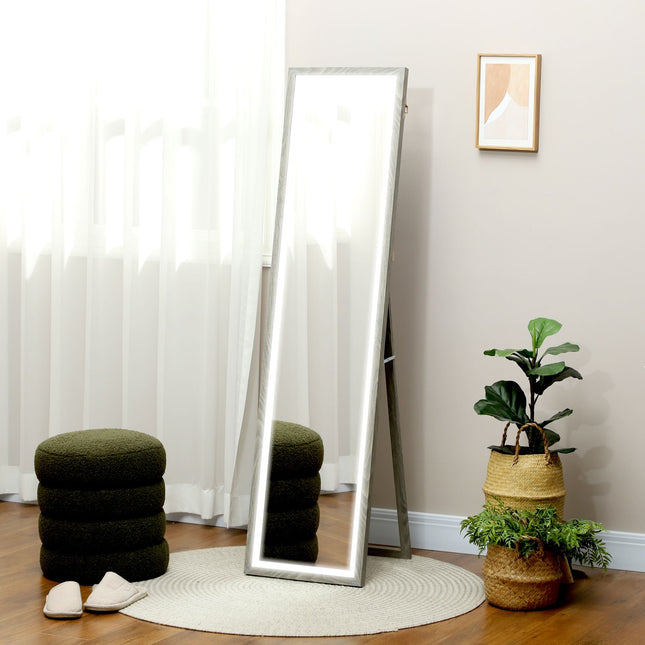 Oglindă LED de lungime completă, 40x160 cm, control tactil, reglabilă