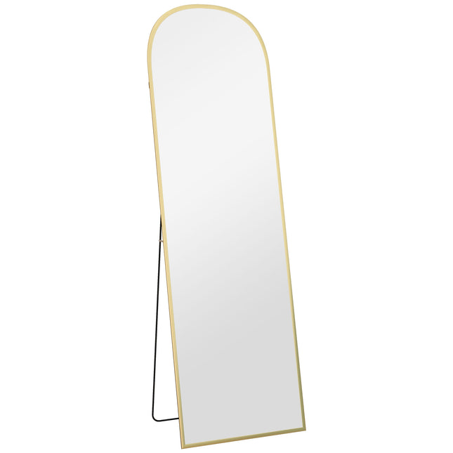 Oglindă pe toată lungimea, aurie, 50 x 161,5 cm, ramă din aluminiu