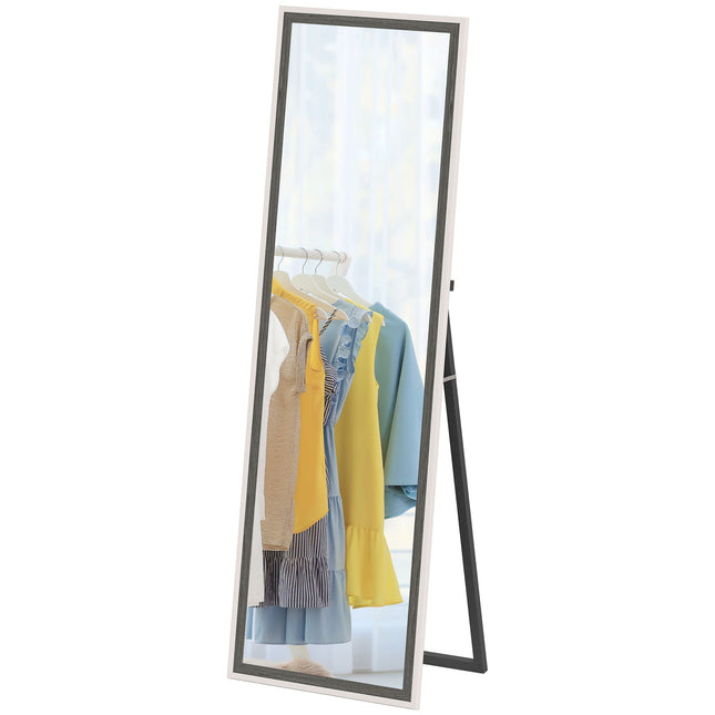 Oglindă pe toată lungimea, cadru MDF, folie rezistentă la spargere, 162,6 x 53,3 cm, gri