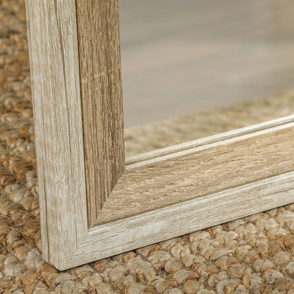 Oglindă pe toată lungimea, cadru MDF, folie rezistentă la spargere, 162,6 x 53,3 cm, lemn natural