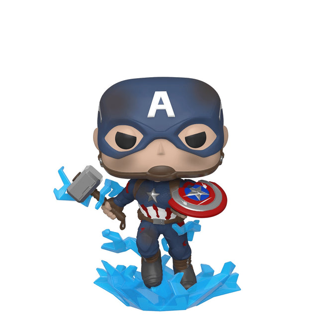 Funko Pop! Vinyl Figure: Avengers: Endgame - Captain America cu scut spart și Mjölnir