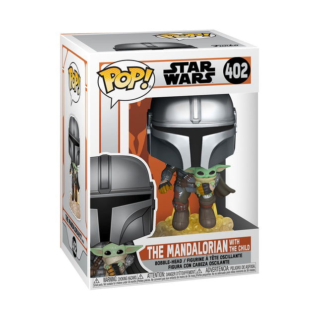 Funko Pop! Figurină din vinil: Star Wars: The Mandalorian zburând cu jet pack