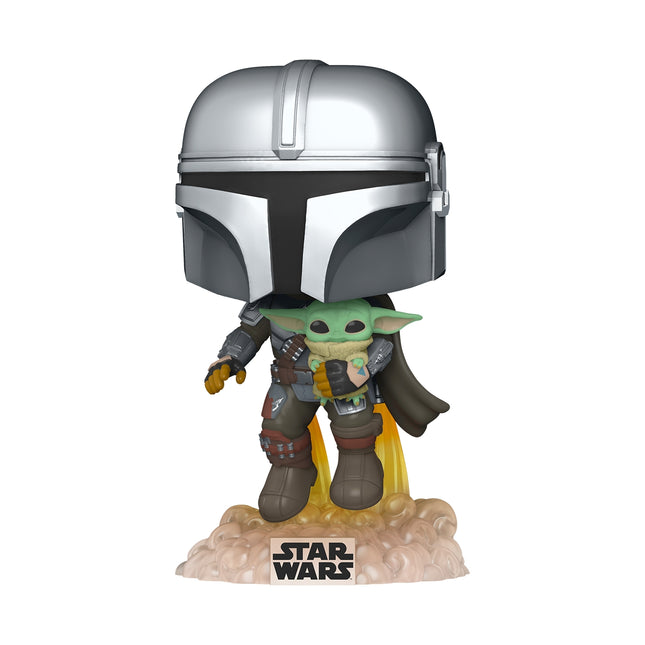 Funko Pop! Figurină din vinil: Star Wars: The Mandalorian zburând cu jet pack
