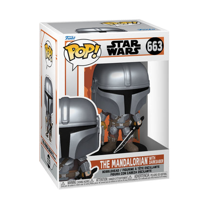 Figurină Funko Pop! Vinyl: The Mandalorian - Mando cu Darksaber