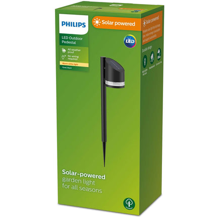 Fyve Garden Lamp Angled Solar Cell Ultra Efficient LED 200lm Black