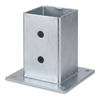Suporturi pentru stâlpi din oțel galvanizat, pachet de 4 – argintiu, 90x150 mm