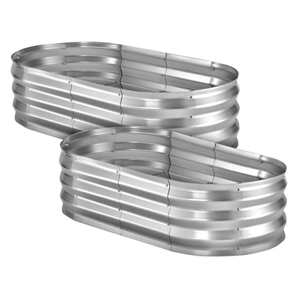 Galvanized Raised Garden Beds, 2 Pack, 4x2x1 Ft Oval