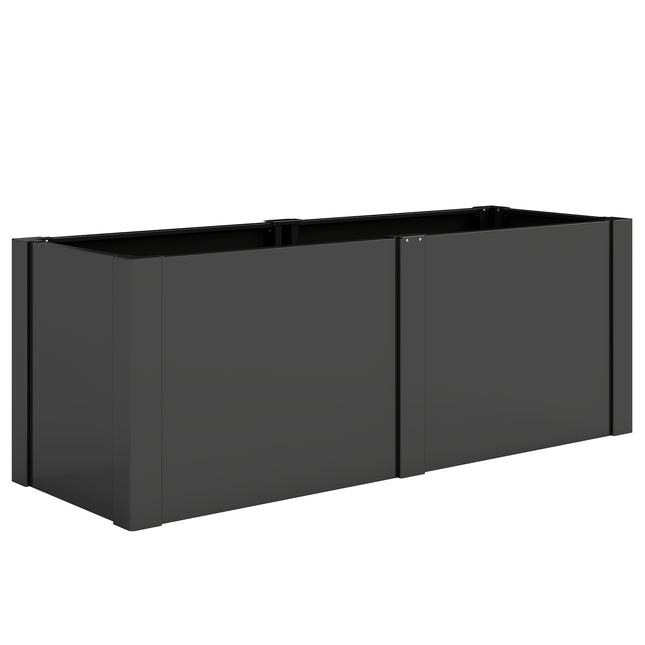 Strat de grădină înălțat din oțel galvanizat, 150x53x55 cm, negru