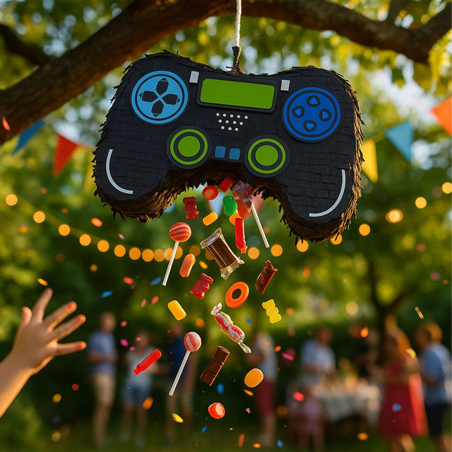 Set piñata cu controler de joc, bâtă și mască