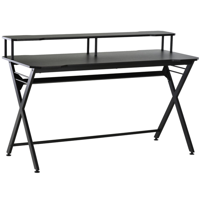 Masa Gaming Birou Cârlig Căști Oțel + Mdf Negru 120X60X90Cm