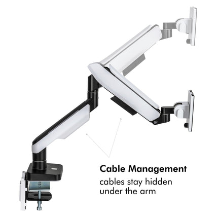 Gaming monitor arm 17-32" with lighting Black/White