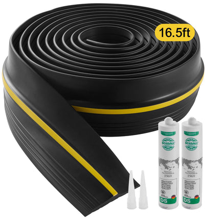 Garage Door Threshold Seal Strip, PVC, 16.5 Ft, Black