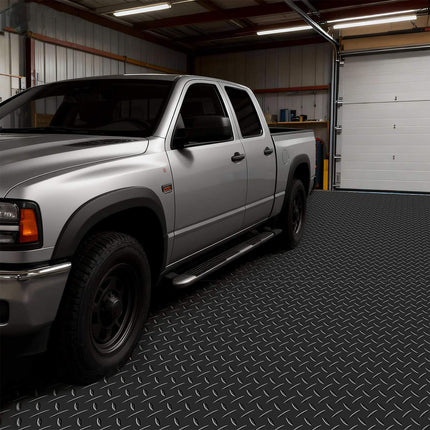 Garage Floor Mat Roll 4x7 ft, 2.2mm PVC Diamond Plate