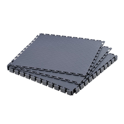 Garage Floor Tiles, Interlocking PVC Diamond Plate, 8-Pack