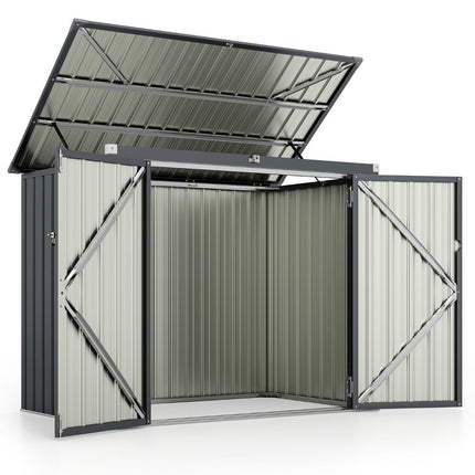 Coș de gunoi pentru 2 coșuri de gunoi Coș de gunoi din metal galvanizat Coș de gunoi cu 2 uși