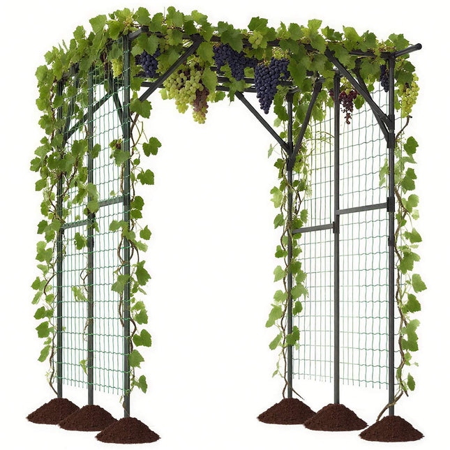 Spalier arc de grădină pentru plante cățărătoare, 200x150x197 cm