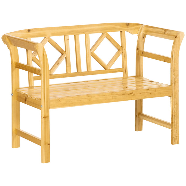 2-seater wooden garden bench, weatherproof, capacity 240 kg
