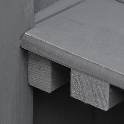 Weather Resistant Spruce Wood Garden Cabinet, Double Door, Grey