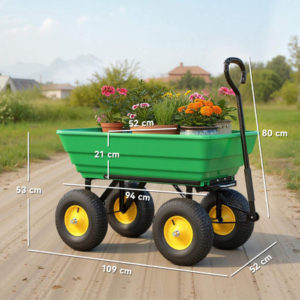 Cărucior de grădină cu funcție de basculare, 75 l, capacitate 200 kg