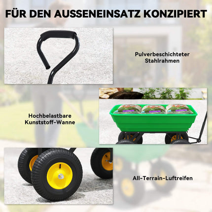 Cărucior de grădină cu funcție de basculare, 75 l, capacitate 200 kg