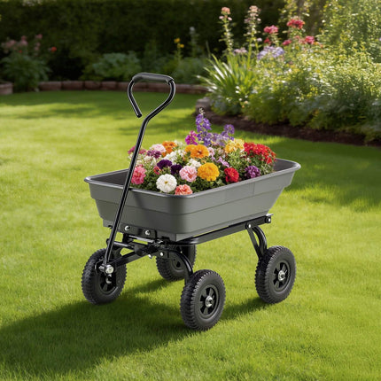 Garden Dump Cart, 181 kg Poly Tray, Quick-Dump Mechanism