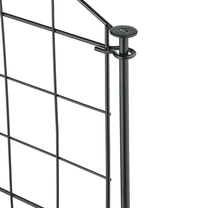 Gard de gradina cu 5 panouri metalice arcuite