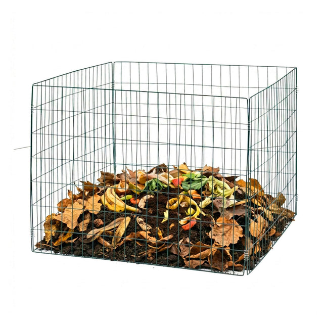 Compostor de frunze de grădină, plasă de sârmă de oțel, capacitate mare