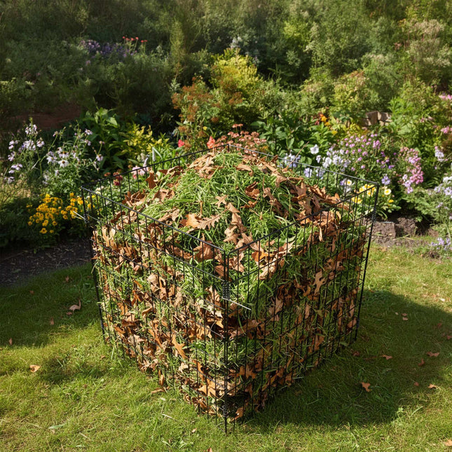 Compostor de frunze de grădină – Plasă de sârmă de oțel, capacitate mare