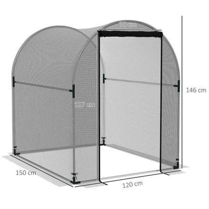 Plasa Gradina Protectie Plante Cort Usa Protectie Insecte Otel Negru 1.2X1.5X1.5M