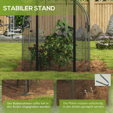 Plasa Gradina Protectie Plante Cort Usa Protectie Insecte Otel Negru 1.2X1.5X1.5M