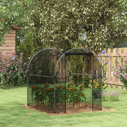 Plasa Gradina Protectie Plante Cort Usa Protectie Insecte Otel Negru 1.2X1.5X1.5M
