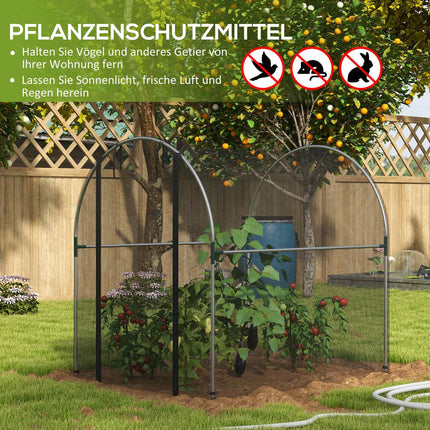 Plasa Gradina Protectie Plante Cort Usa Protectie Insecte Otel Negru 1.2X1.5X1.5M