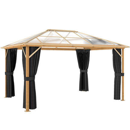 Pavilion de grădină 4x3m, acoperiș din policarbonat, cadru din aluminiu