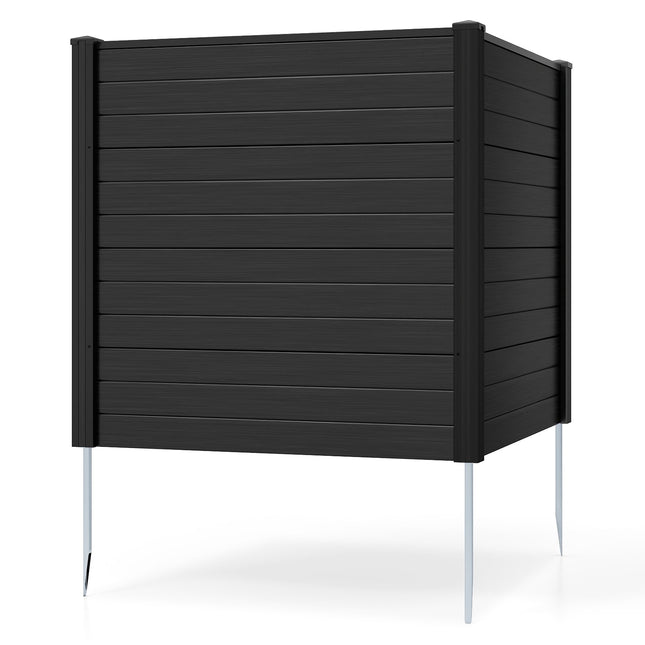 Panouri de gard de grădină pentru intimitate, 123x123 cm, negru, PVC