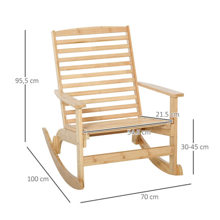 Bamboo rocking chair - Natural, 70 x 100 x 95.5 cm