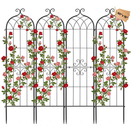Garden Rose Trellis 4-Pack, 60 x 15 in Powder-Coated