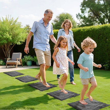 Garden Stepping Stones 4-Pack, 15.5 In, With Stakes, Gray