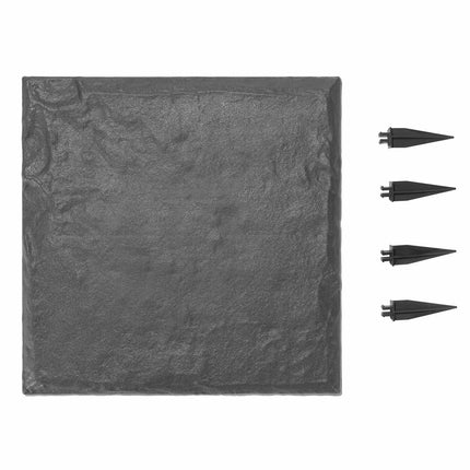 Garden Stepping Stones Set, 8pcs 15.5in Square, Gray