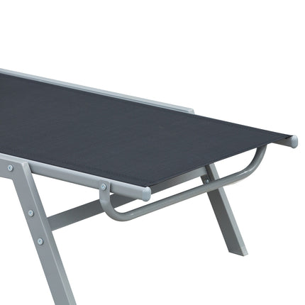 Outdoor sun lounger in metal, adjustable backrest in 5 positions