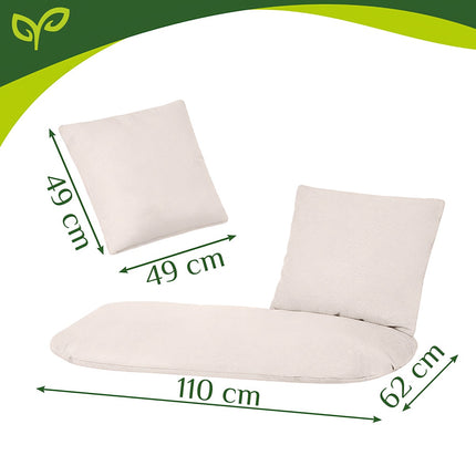 Set de perne de leagăn de grădină pentru 2 persoane, crem, poliester-bumbac