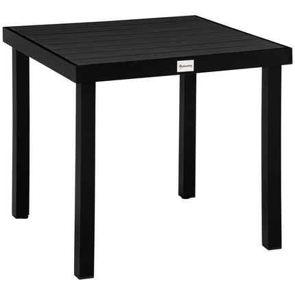 Masa de gradina 4 persoane Masa de sufragerie compacta masa din aluminiu usor de intretinut Mobilier de gradina plastic negru 80X80X74Cm