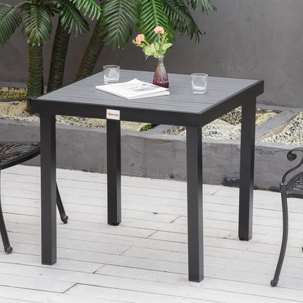 Masa de gradina 4 persoane Masa de sufragerie compacta masa din aluminiu usor de intretinut Mobilier de gradina plastic negru 80X80X74Cm