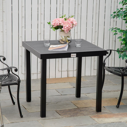 Masa de gradina 4 persoane Masa de sufragerie compacta masa din aluminiu usor de intretinut Mobilier de gradina plastic negru 80X80X74Cm