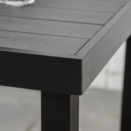 Masa de gradina 4 persoane Masa de sufragerie compacta masa din aluminiu usor de intretinut Mobilier de gradina plastic negru 80X80X74Cm